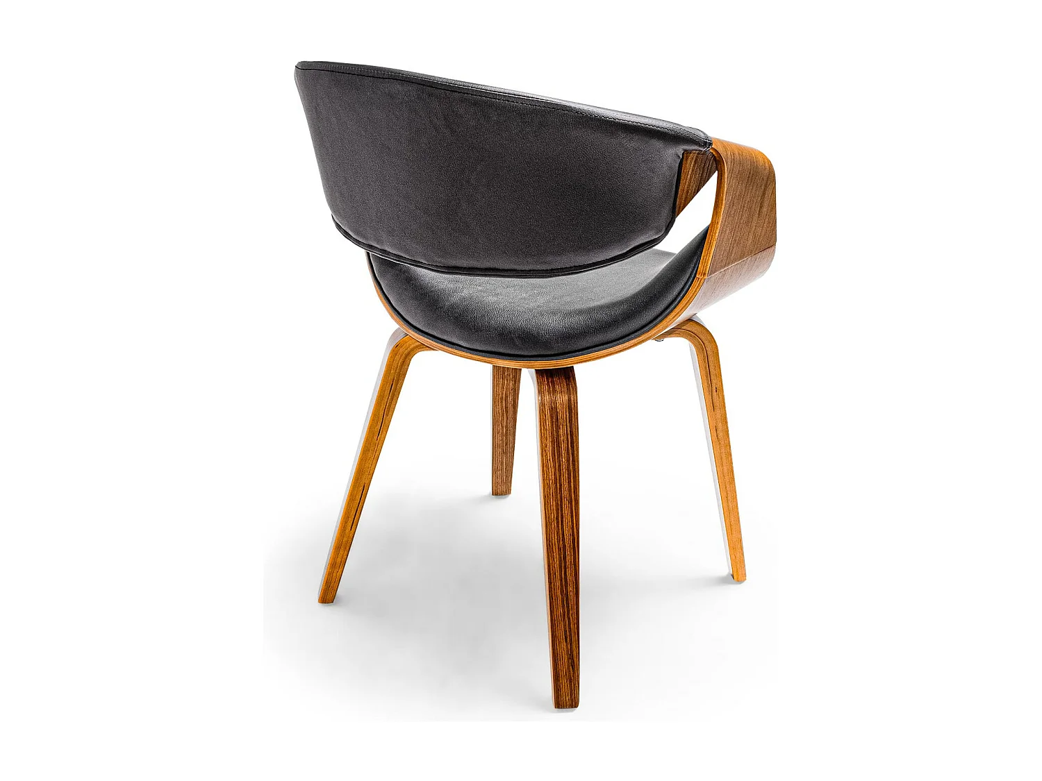 Yorkshire - Poltroncina in legno massello e letherette nera