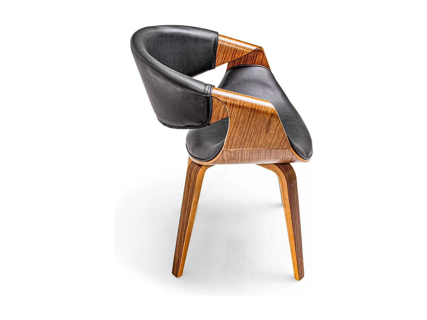 Yorkshire - Poltroncina in legno massello e letherette nera