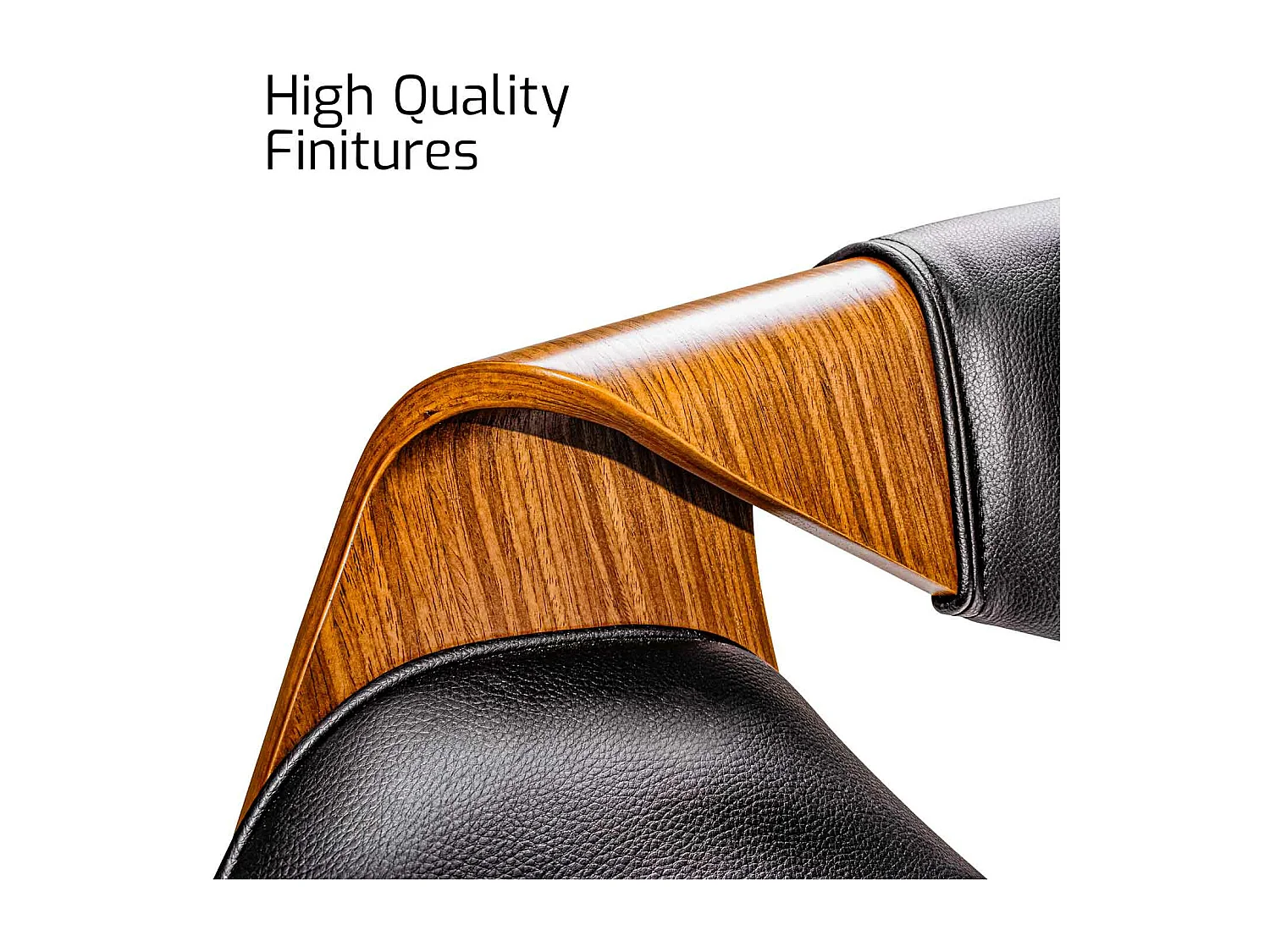 Yorkshire - Poltroncina in legno massello e letherette nera