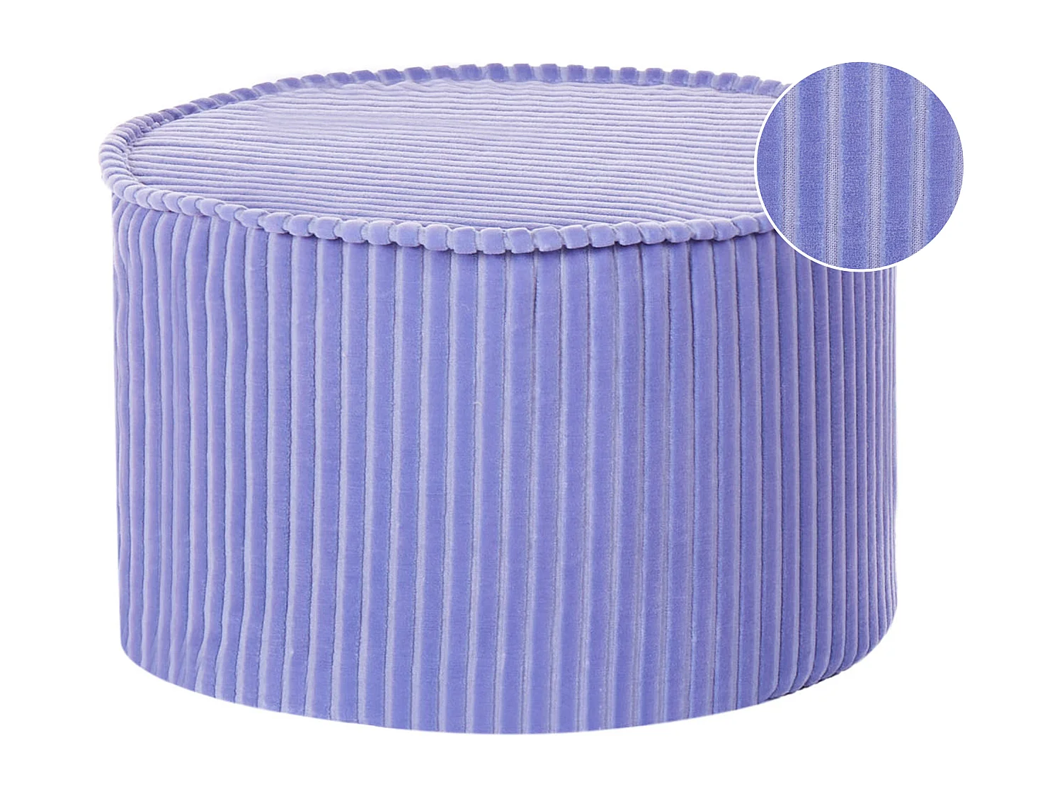Pouf ZIKRIA Samtstoff Hellviolett 40 cm 40 cm 25 cm