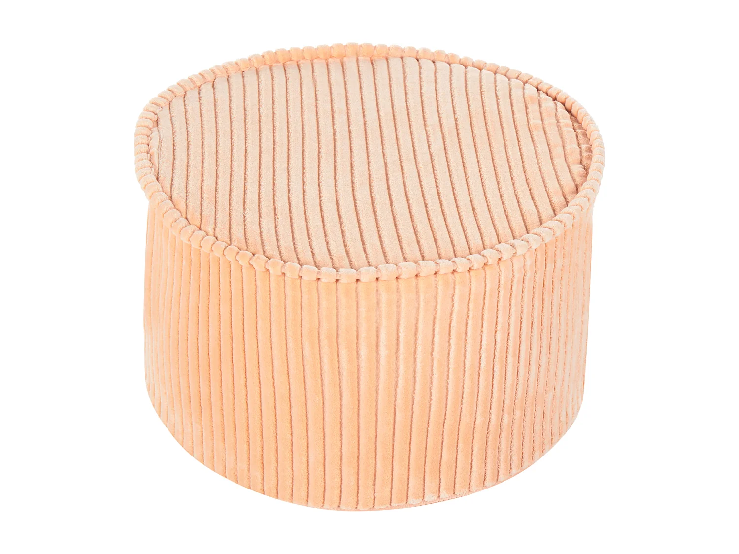 Pouf ZIKRIA Velluto Rosa pesca 40 cm 40 cm 25 cm