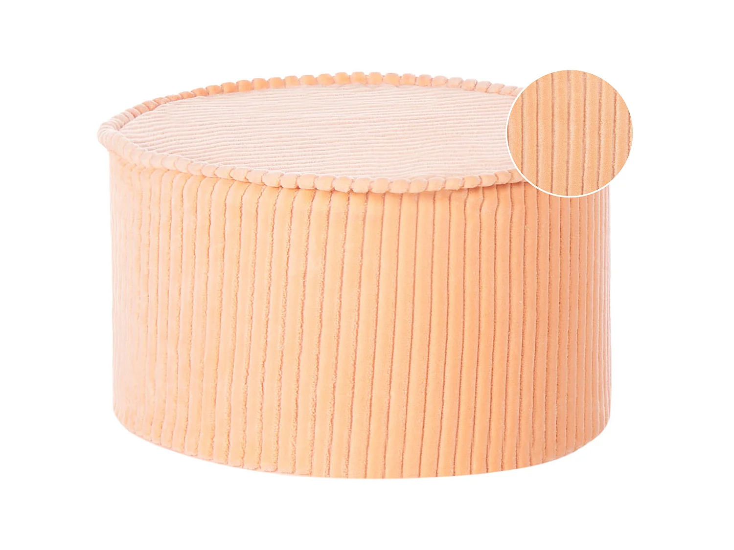 Pouf ZIKRIA Velours Rose pêche 40 cm 40 cm 25 cm
