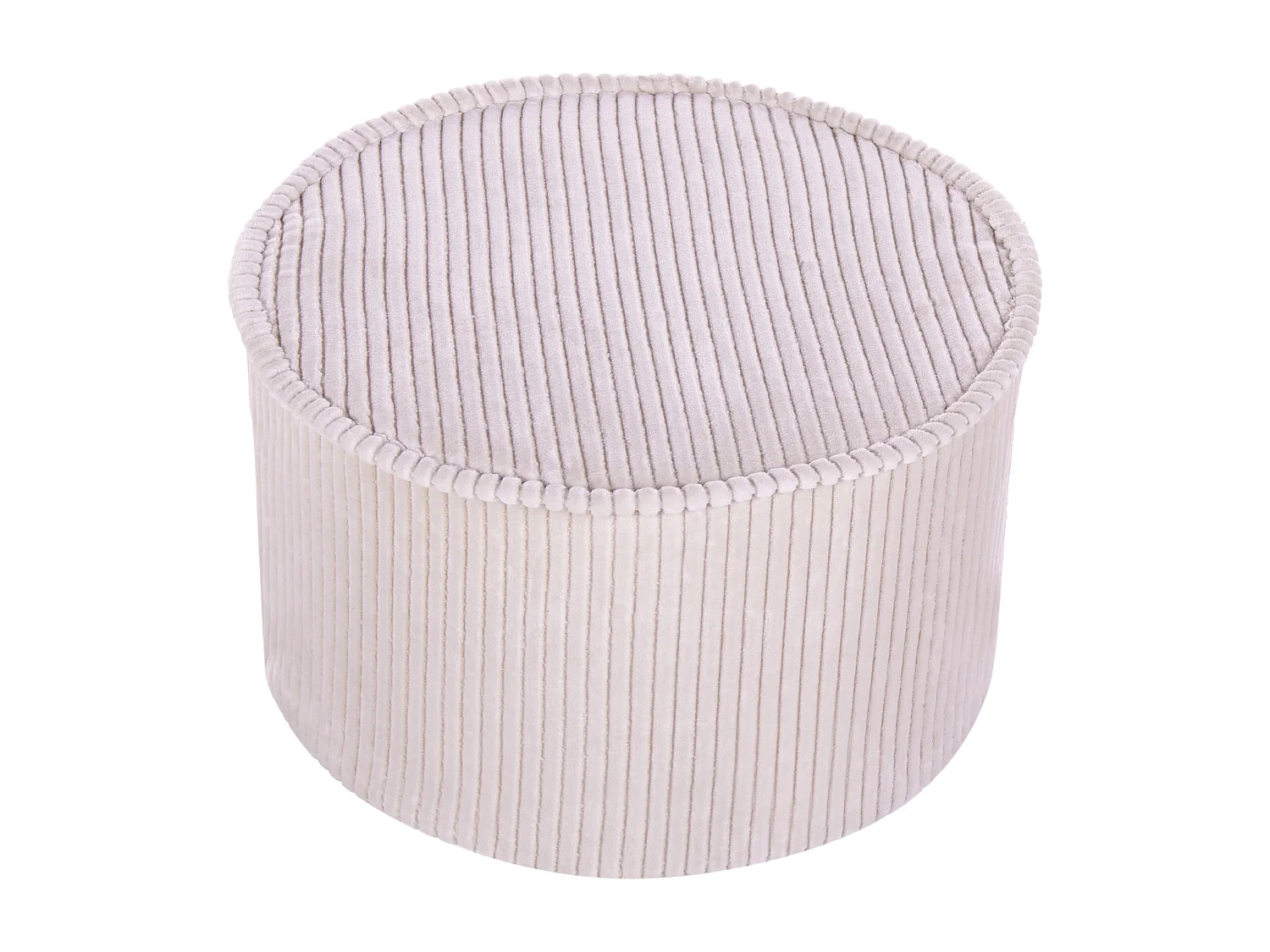 Poef ZIKRIA Fluweel Lichtbeige 40 cm 40 cm 25 cm