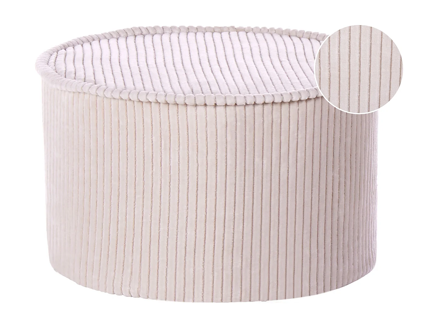 Poef ZIKRIA Fluweel Lichtbeige 40 cm 40 cm 25 cm