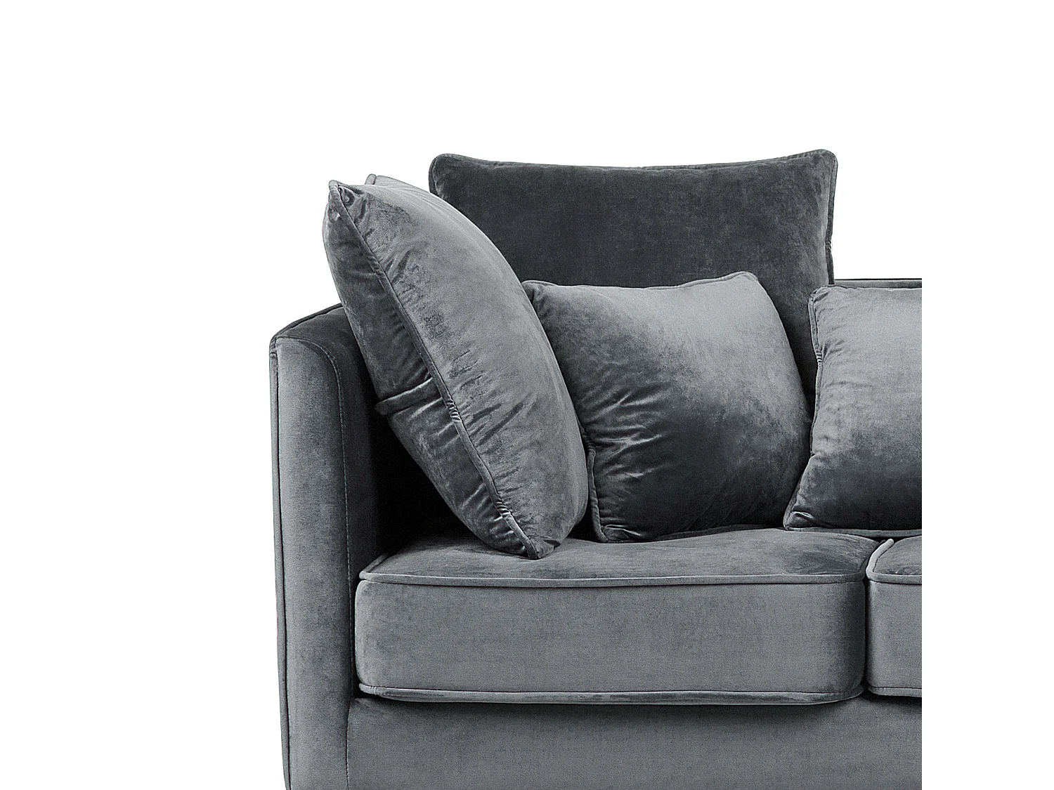 Modernes Dreisitzer Sofa in Grau Samtstoff Polsterbezug Fenstad