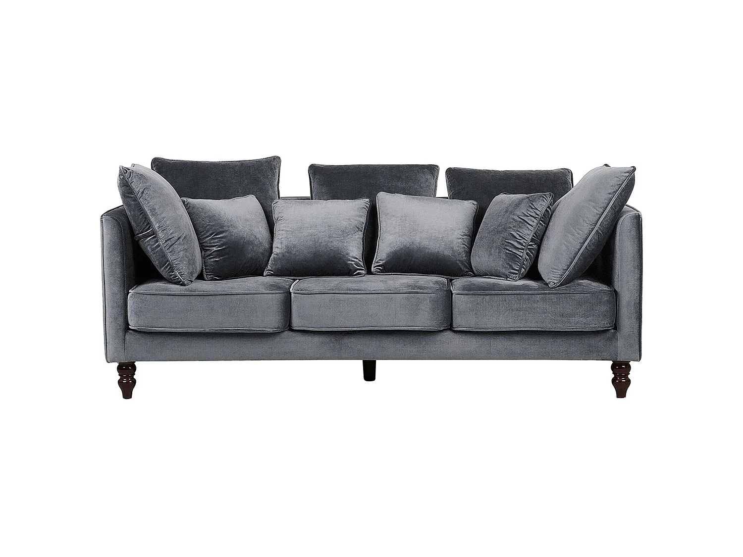 Canapé FENSTAD Velours Gris 3 places