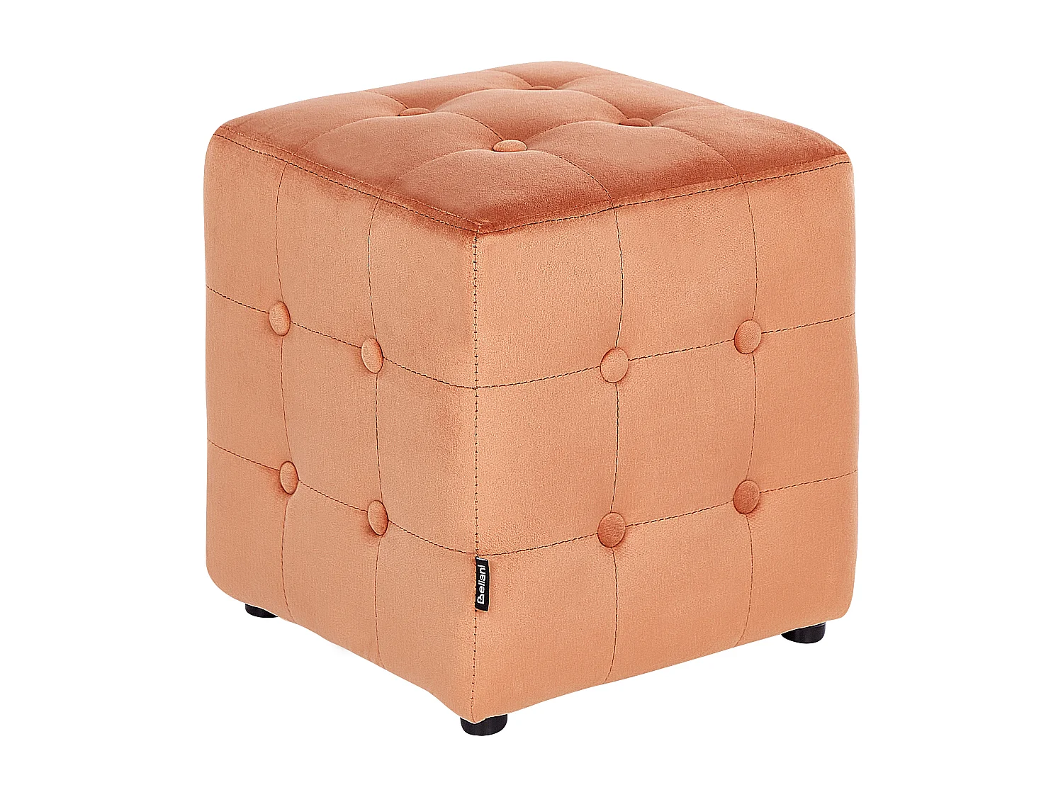 Poef WISCONSIN Fluweel Oranje 36 cm 36 cm 39 cm