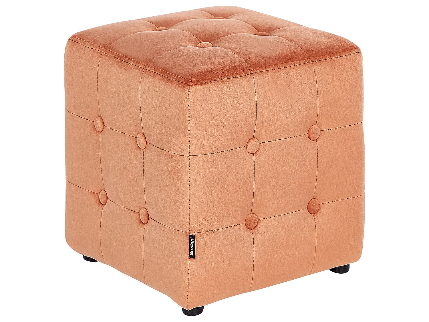 Poef WISCONSIN Fluweel Oranje 36 cm 36 cm 39 cm