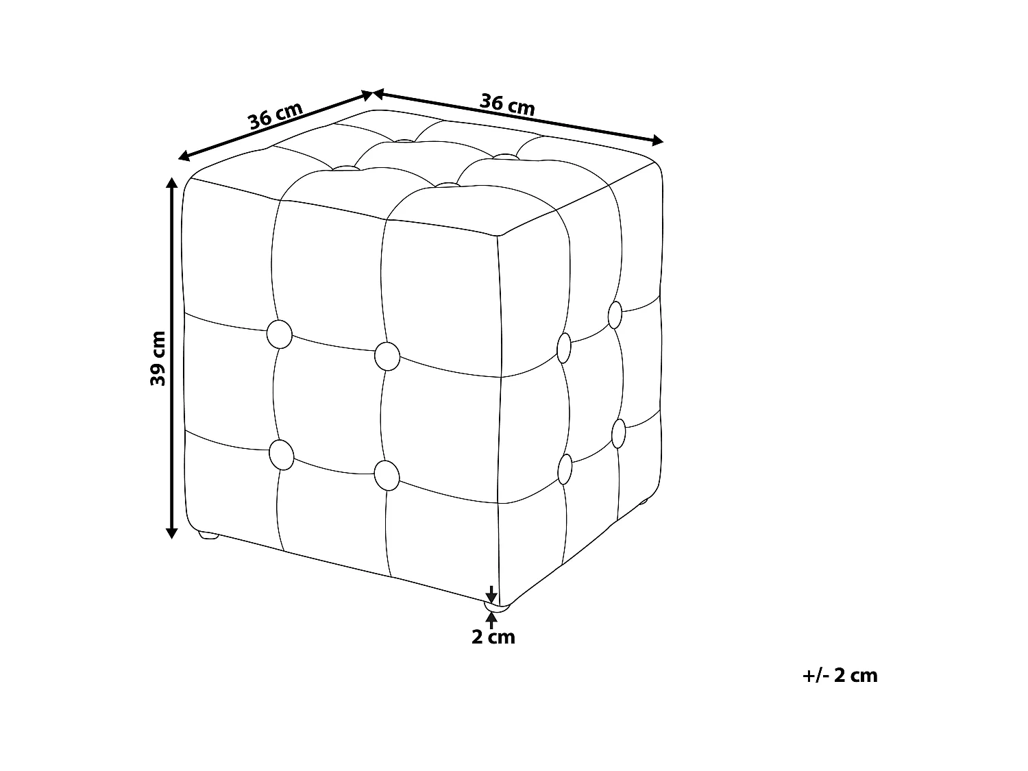 Puf WISCONSIN Terciopelo Rosa melocotón 36 cm 36 cm 39 cm