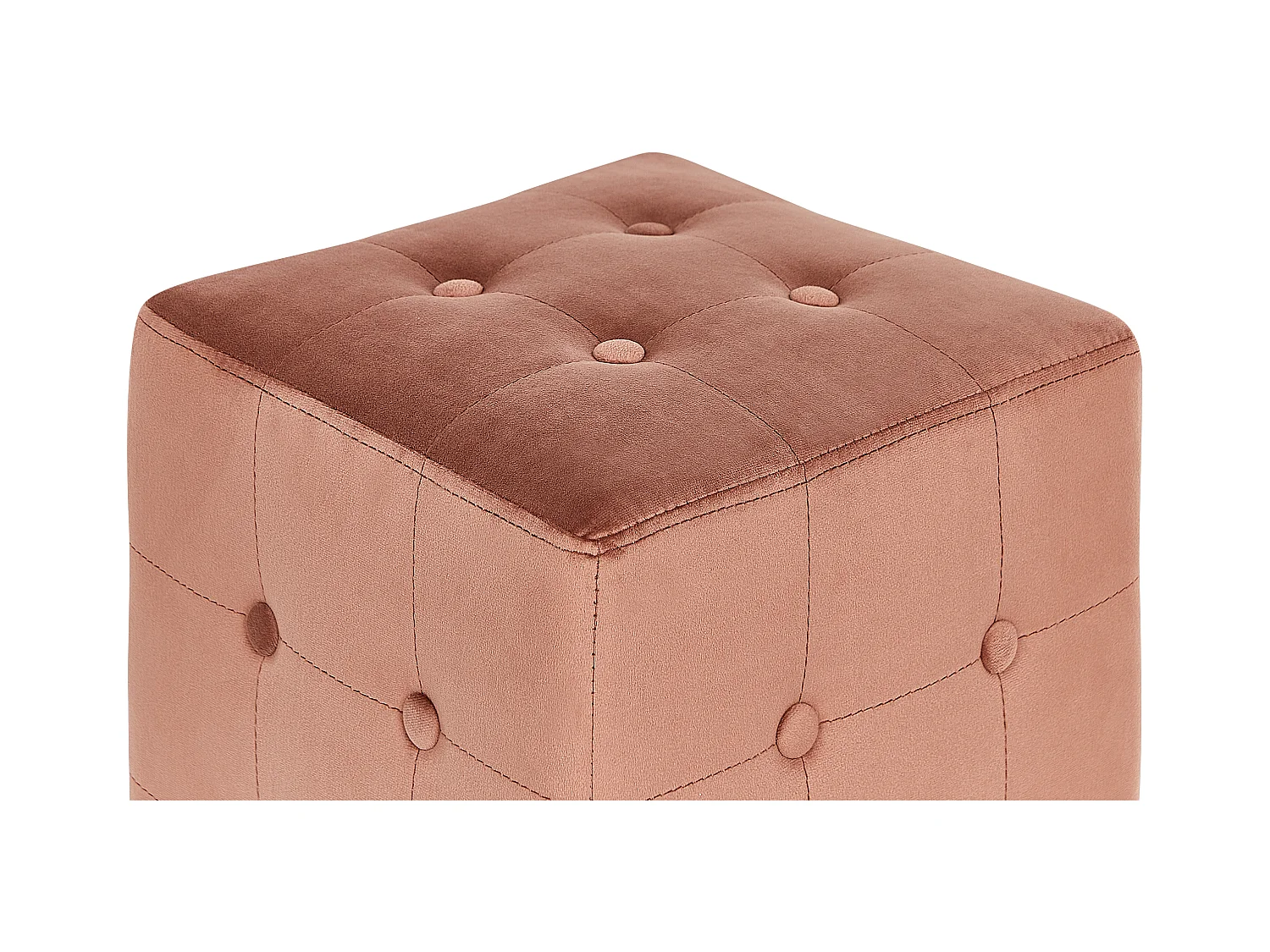 Puf WISCONSIN Terciopelo Rosa melocotón 36 cm 36 cm 39 cm