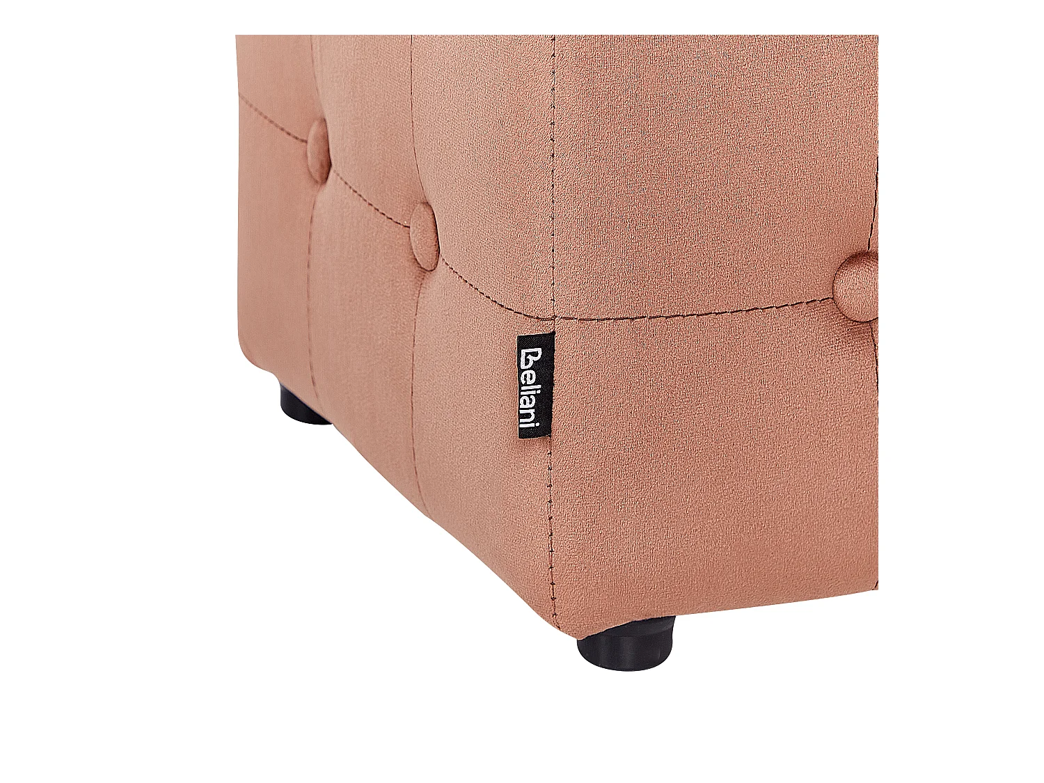 Puf WISCONSIN Terciopelo Rosa melocotón 36 cm 36 cm 39 cm