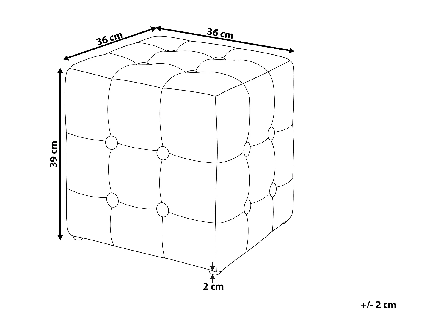 Pouf WISCONSIN Velluto Rosa pesca 36 cm 36 cm 39 cm
