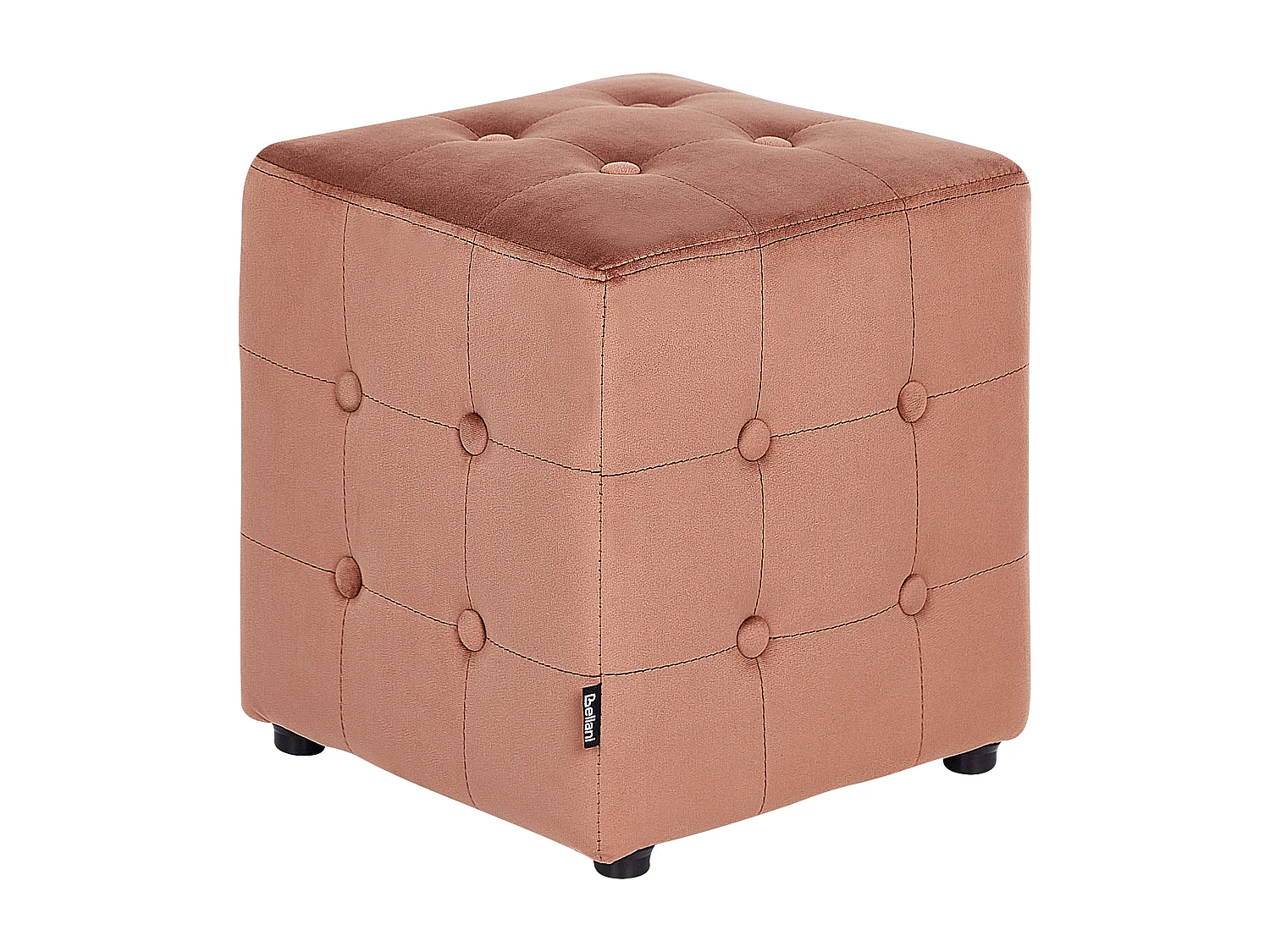 Pouf WISCONSIN Velours Rose pêche 36 cm 36 cm 39 cm