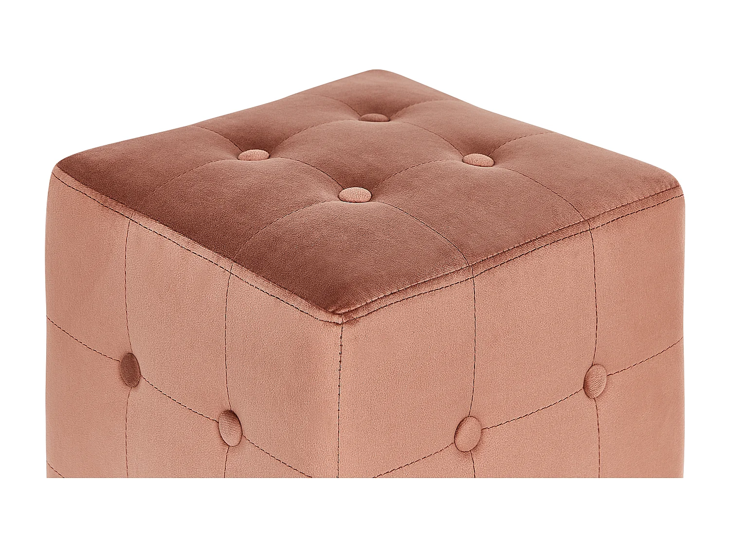 Pouf WISCONSIN Velours Rose pêche 36 cm 36 cm 39 cm