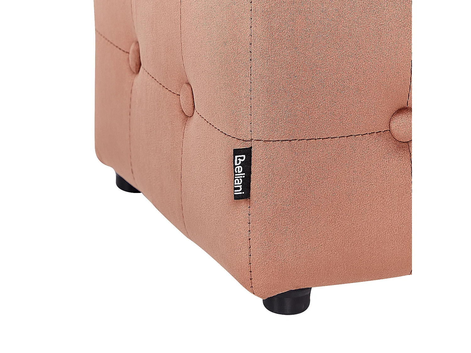 Pouf WISCONSIN Velours Rose pêche 36 cm 36 cm 39 cm