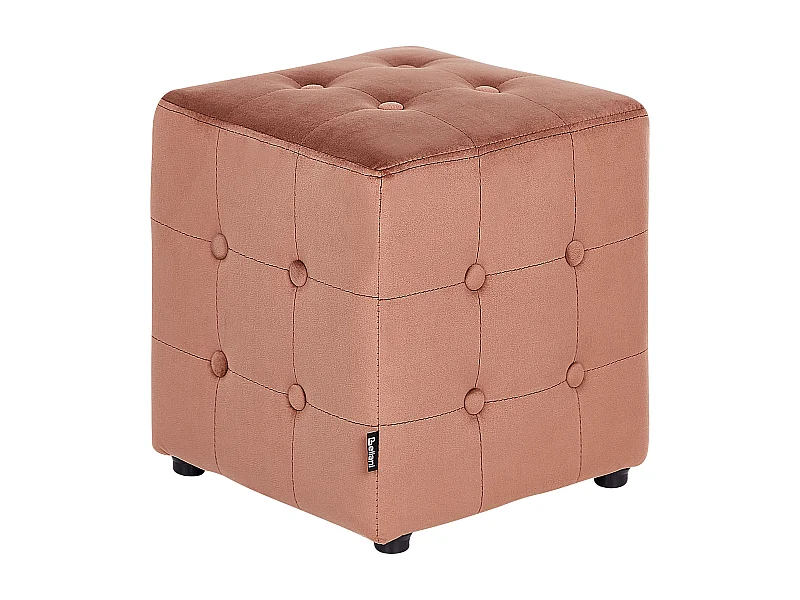Pouf WISCONSIN Samtstoff Pfirsichrosa 36 cm 36 cm 39 cm