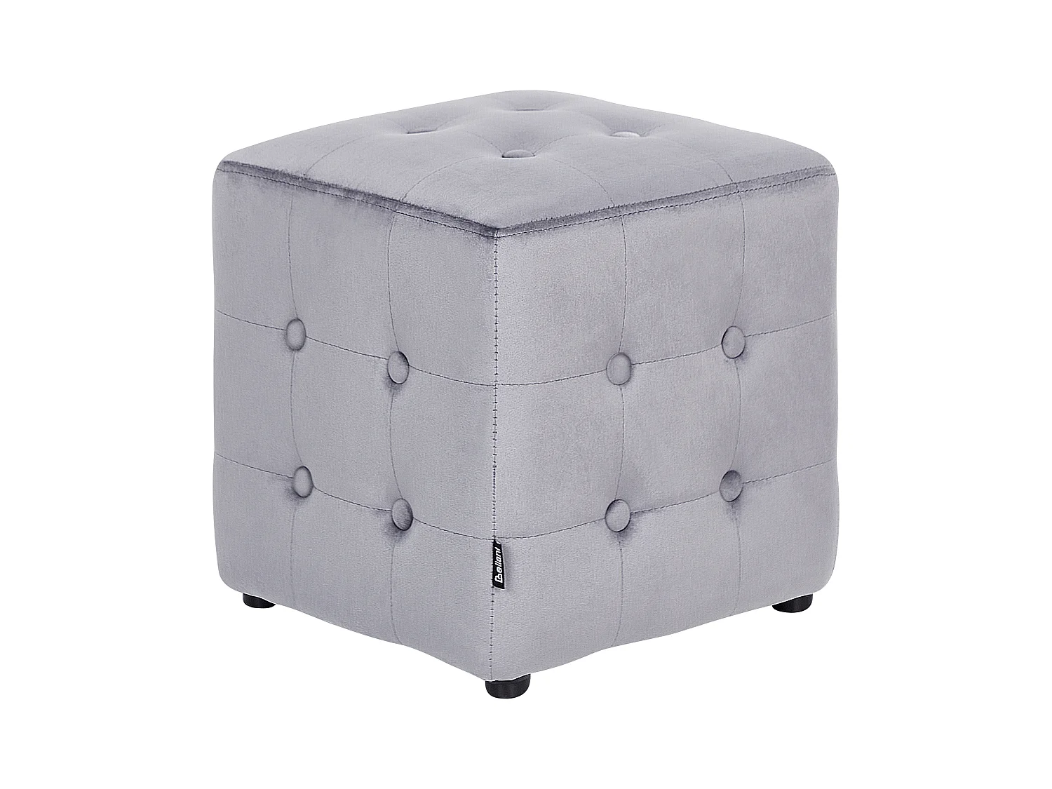 Stilvoller Hocker in Würfel Samtstoff grau Wisconsin