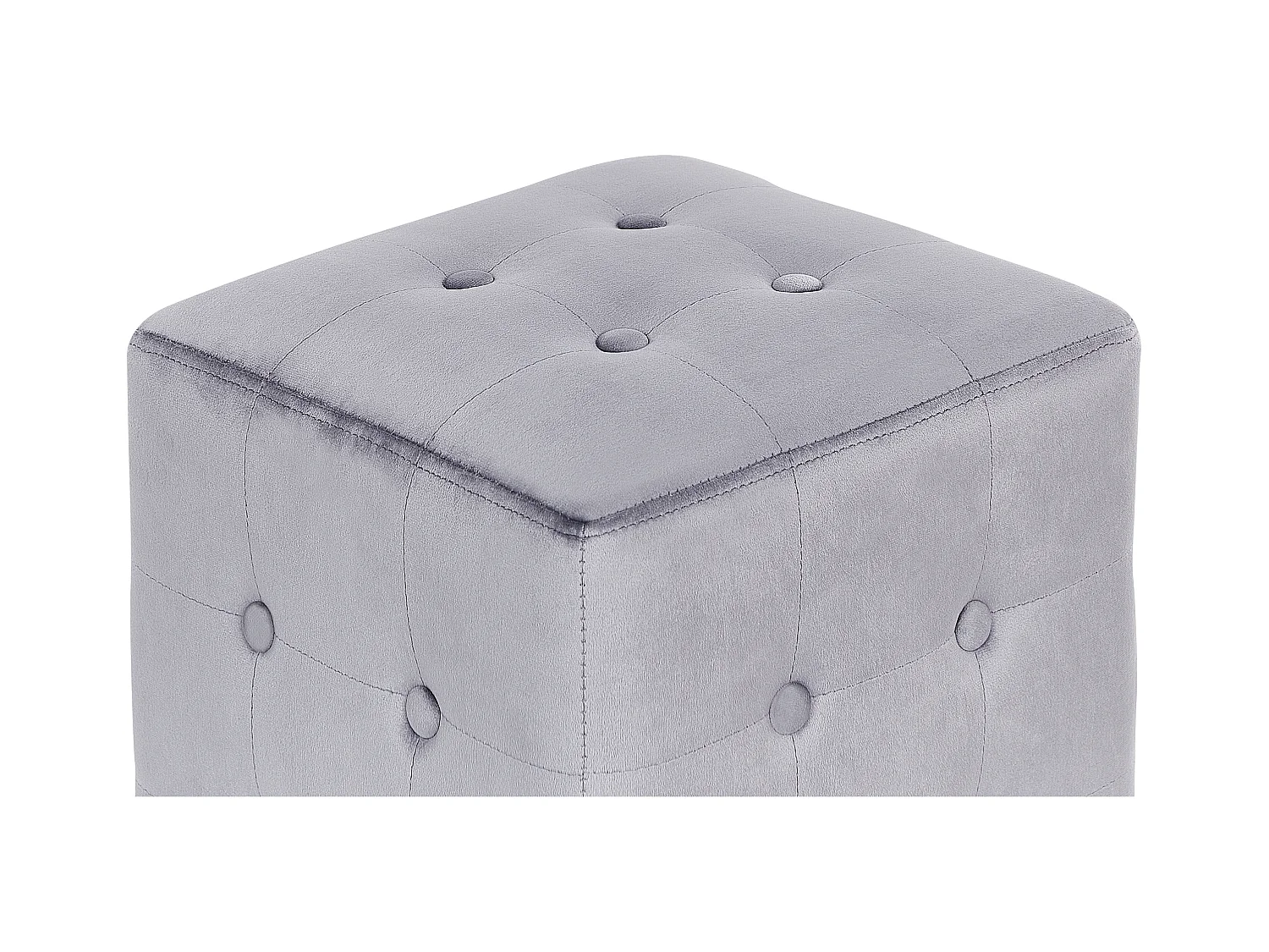 Poef WISCONSIN Fluweel Grijs 36 cm 36 cm 39 cm