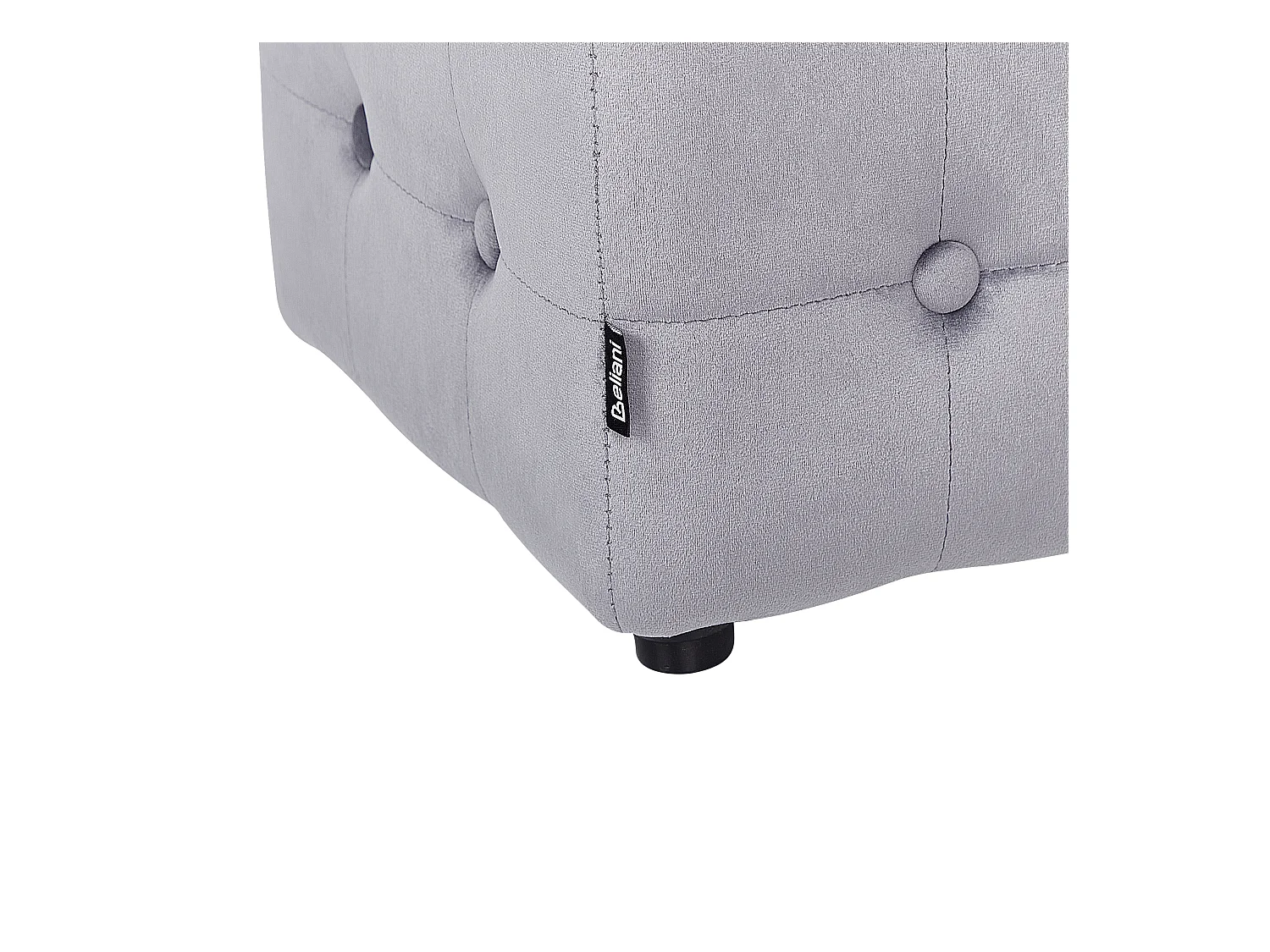 Poef WISCONSIN Fluweel Grijs 36 cm 36 cm 39 cm