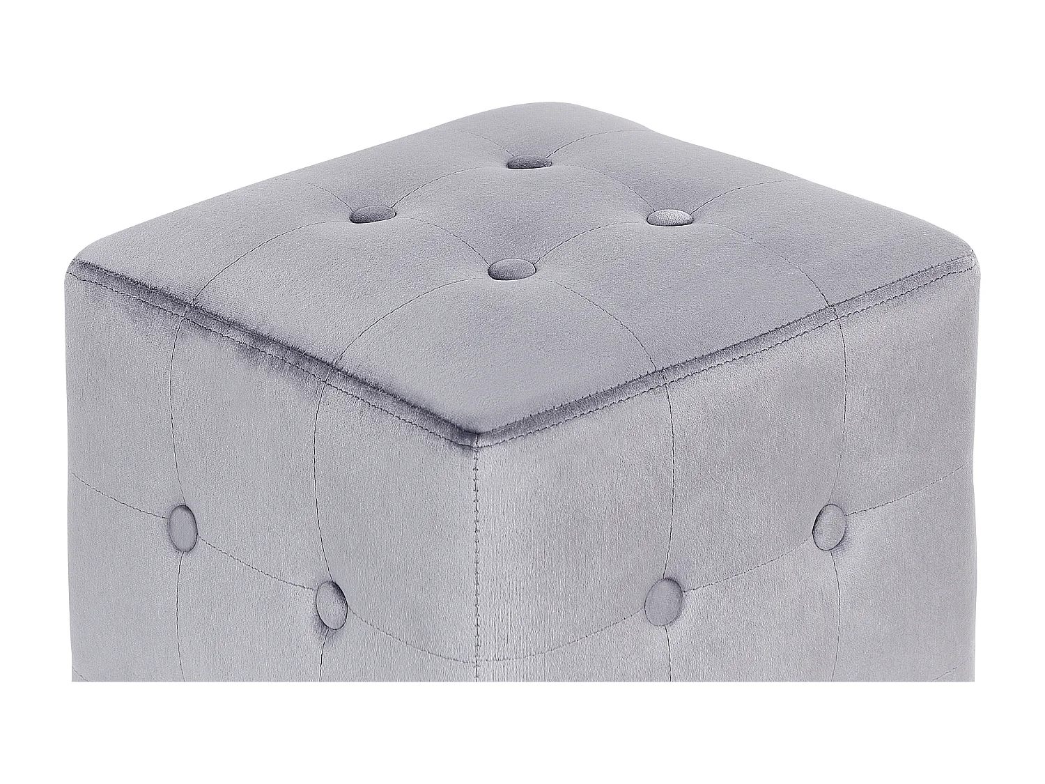Pouf WISCONSIN Velours Gris 36 cm 36 cm 39 cm
