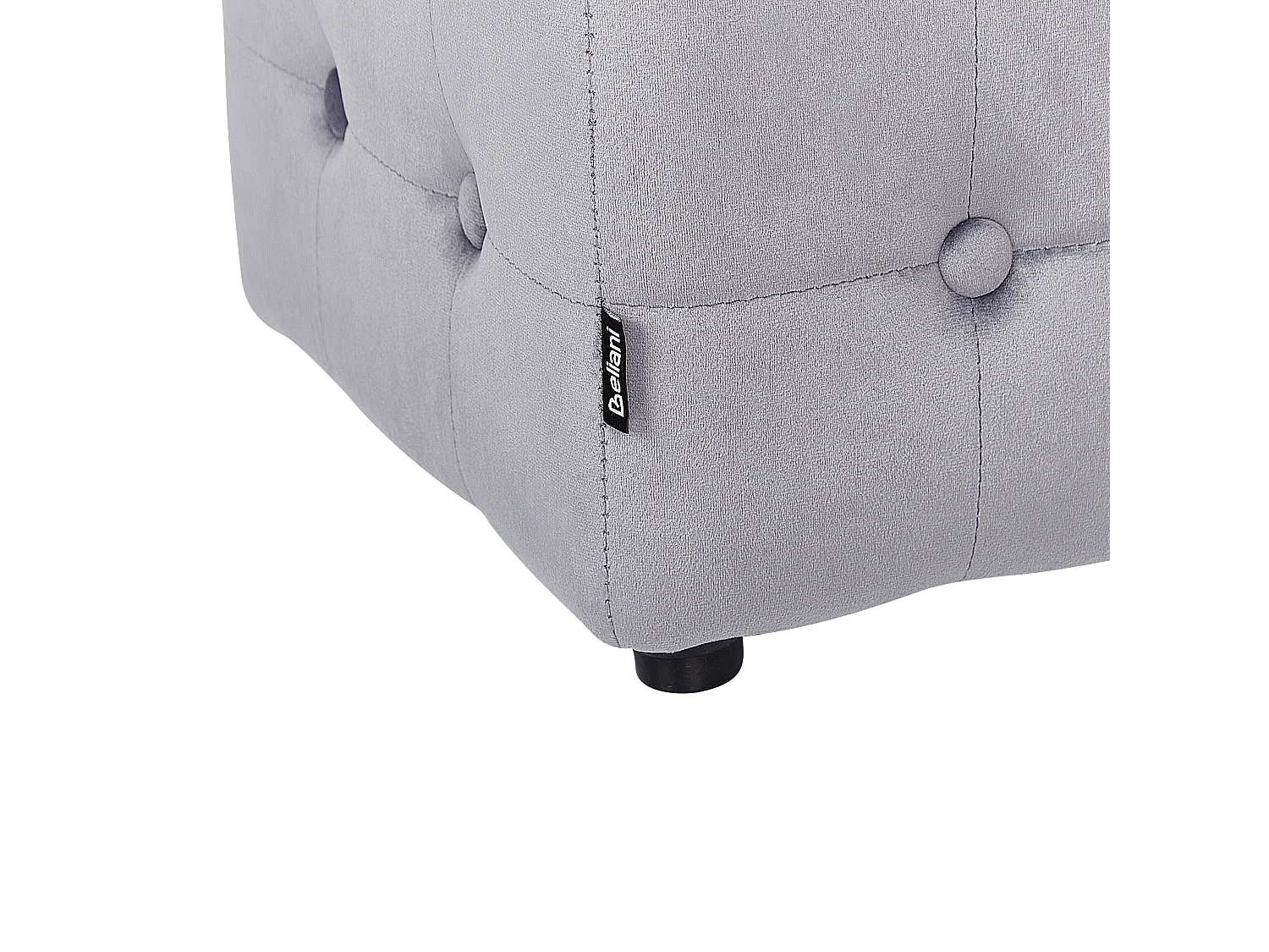 Pouf WISCONSIN Velours Gris 36 cm 36 cm 39 cm