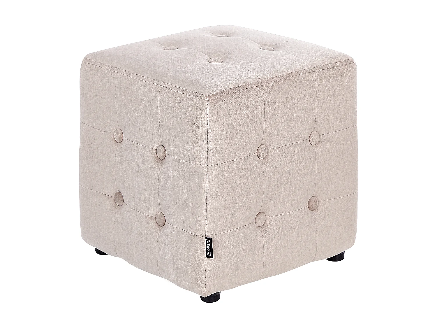 Pouf WISCONSIN Velours Beige clair 36 cm 36 cm 39 cm
