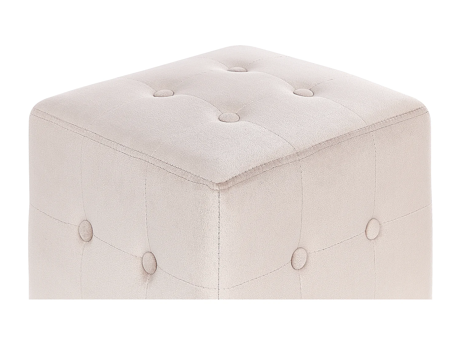 Pouf WISCONSIN Velours Beige clair 36 cm 36 cm 39 cm