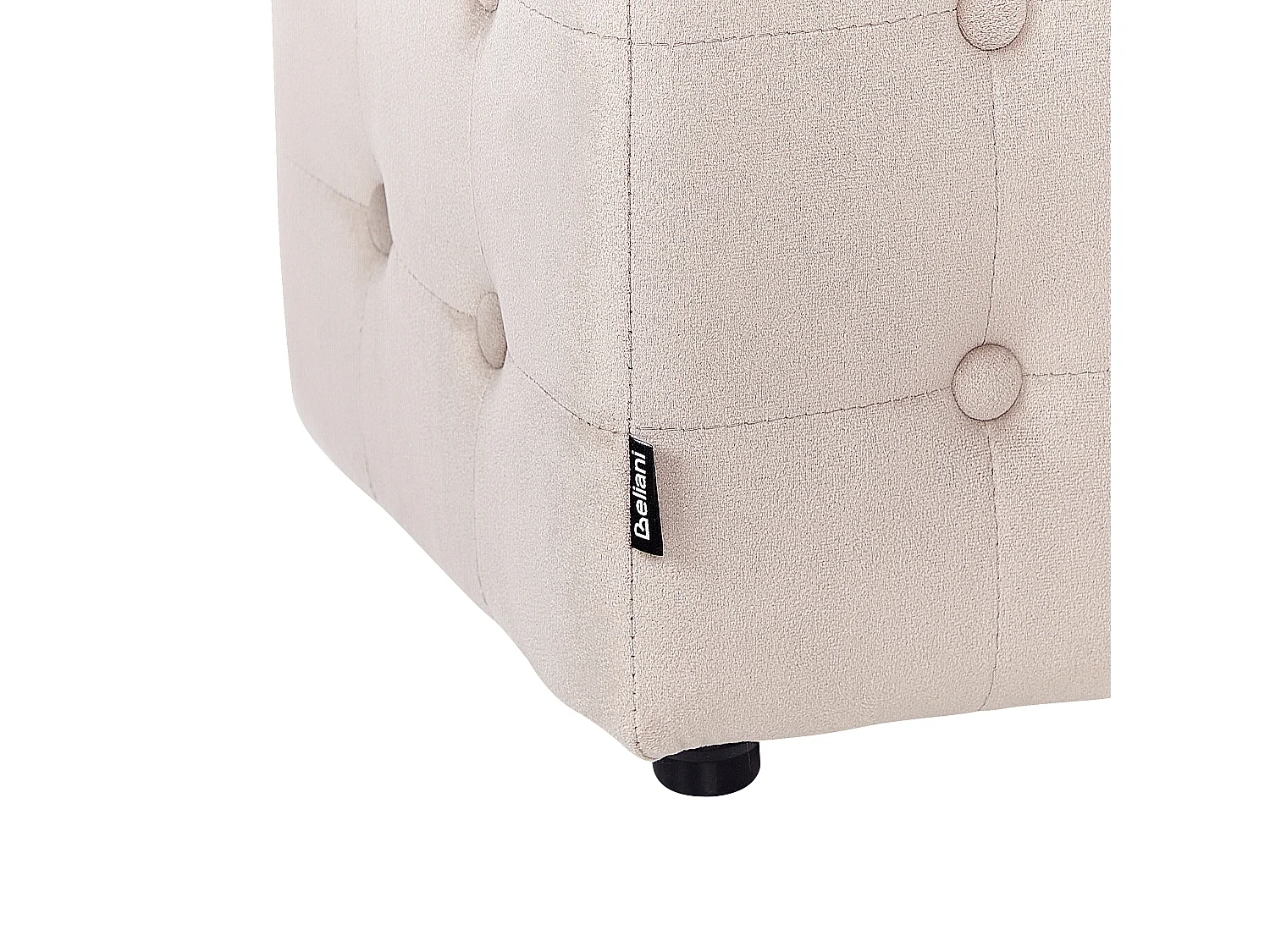 Pouf WISCONSIN Velours Beige clair 36 cm 36 cm 39 cm