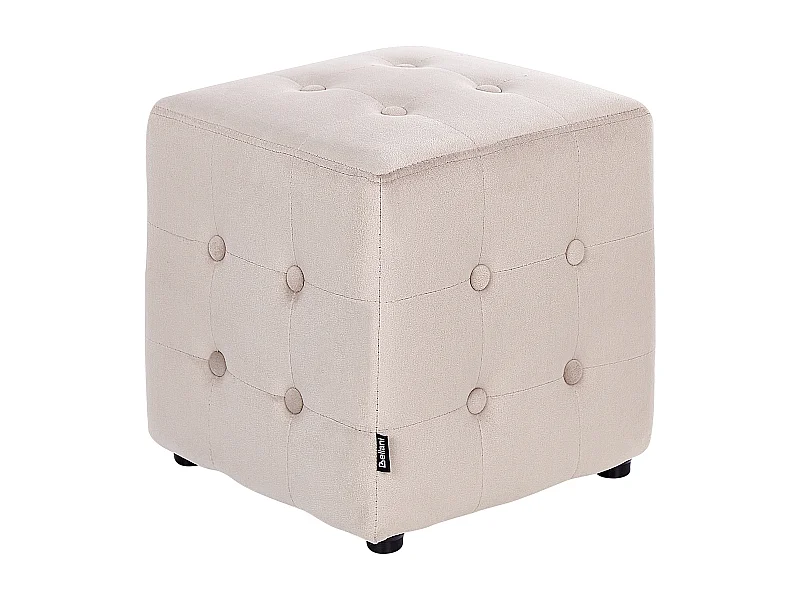 Pouf WISCONSIN Velluto Beige chiaro 36 cm 36 cm 39 cm