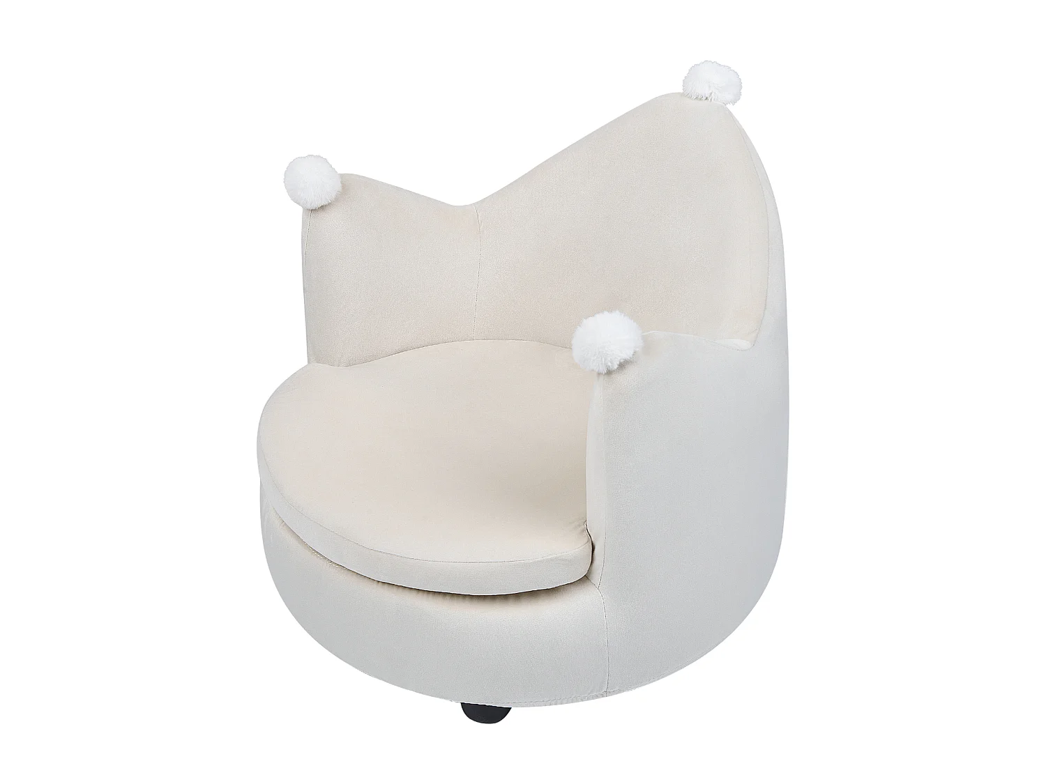 Fauteuil pour enfants Couronne VEGA Velours Beige clair