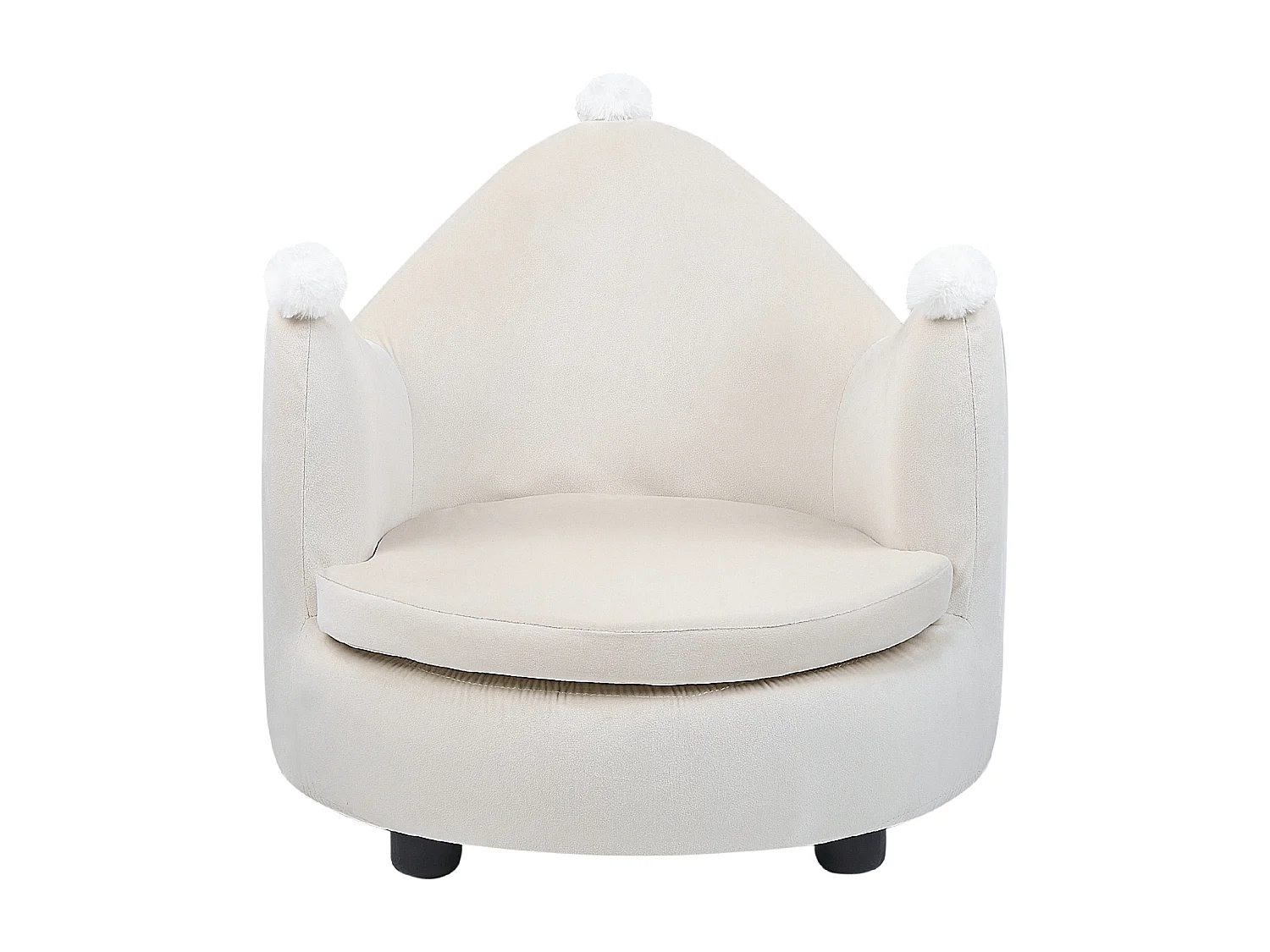 Fauteuil pour enfants Couronne VEGA Velours Beige clair