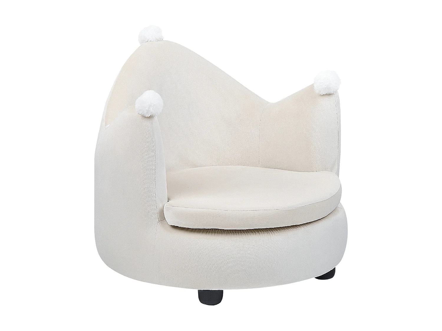 Kindersessel Samtstoff hellbeige Kronenform VEGA