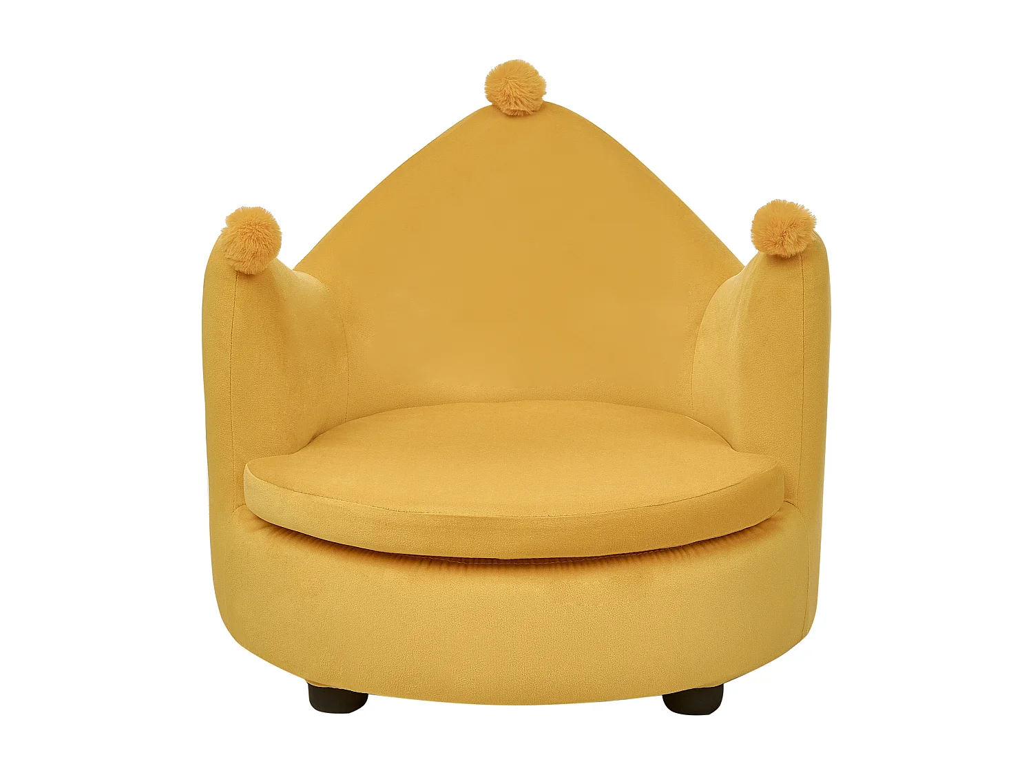 Kinderfauteuil fluweel geel VEGA