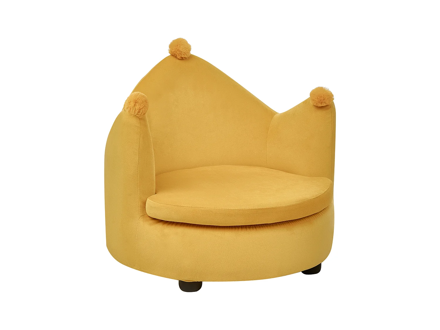 Sillón infantil corona de terciopelo amarillo VEGA