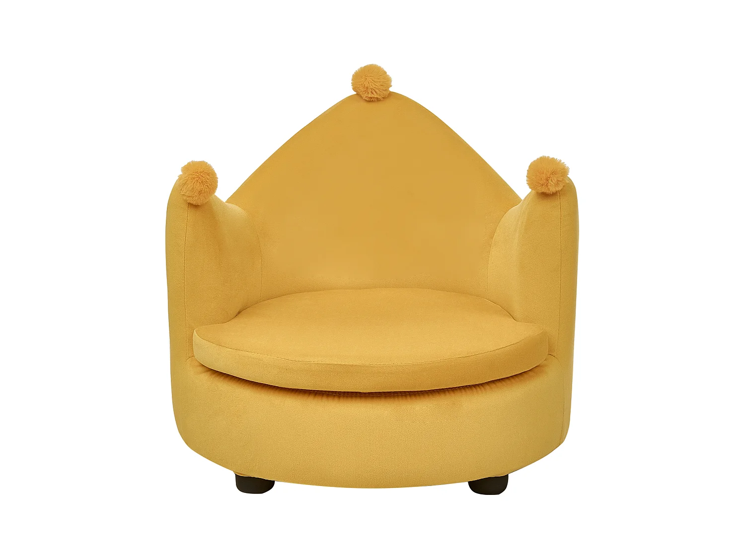 Sillón infantil corona de terciopelo amarillo VEGA