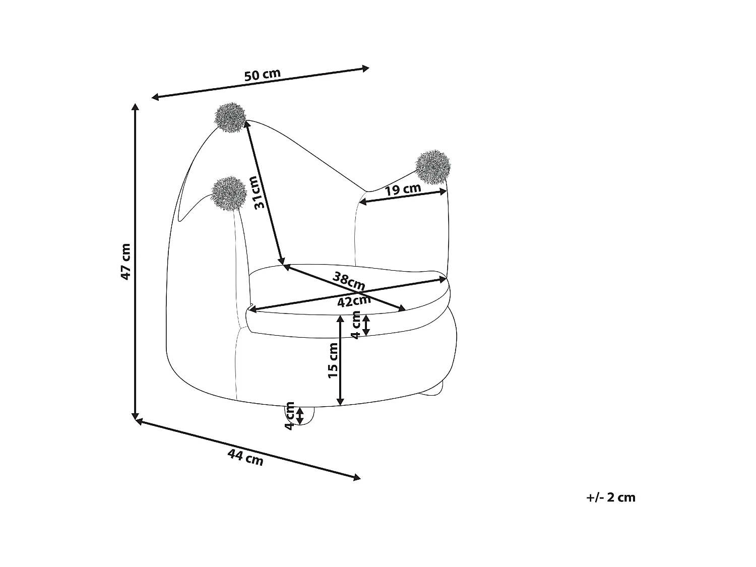 Sillón infantil corona de terciopelo amarillo VEGA