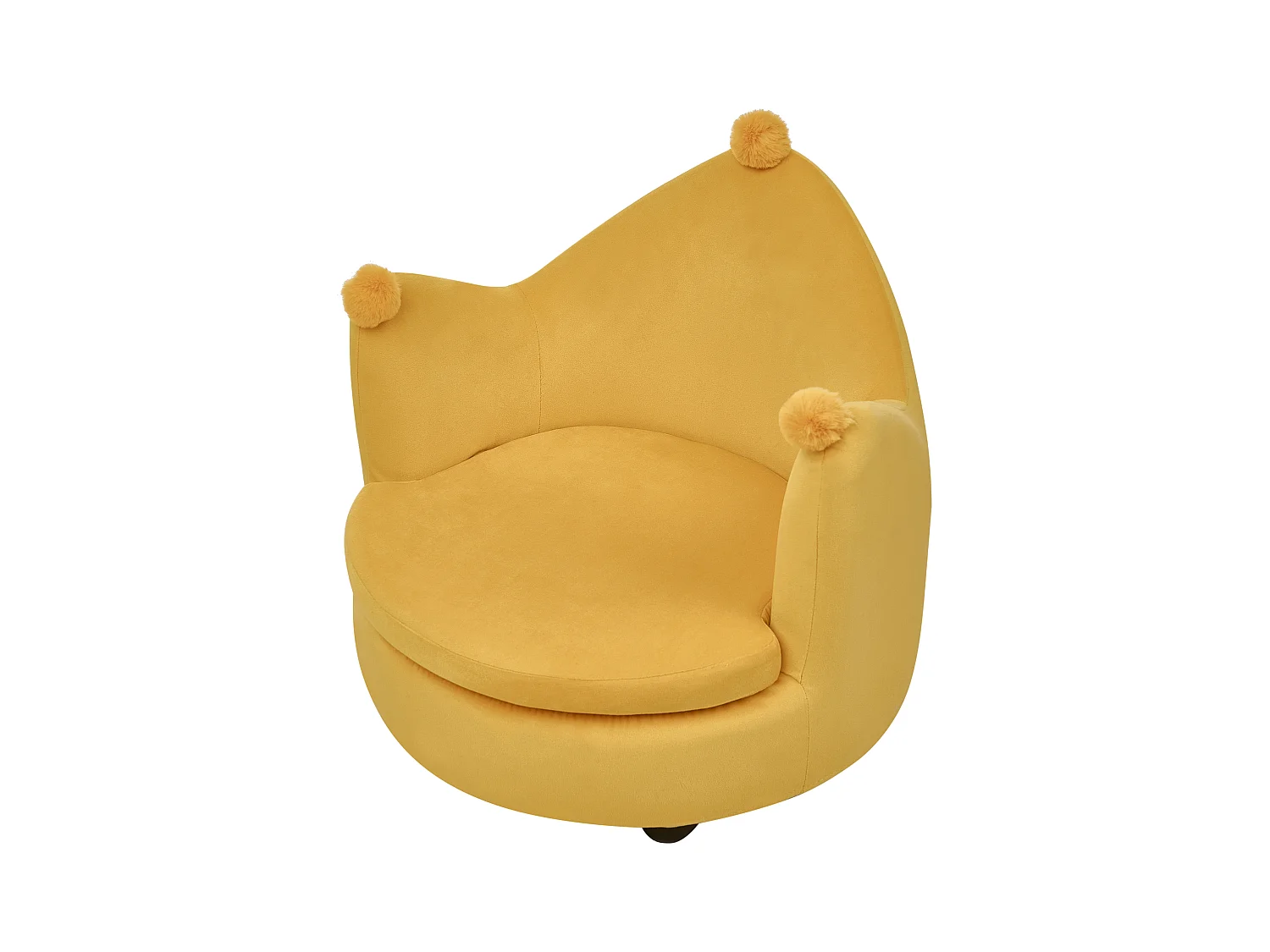 Sillón infantil corona de terciopelo amarillo VEGA