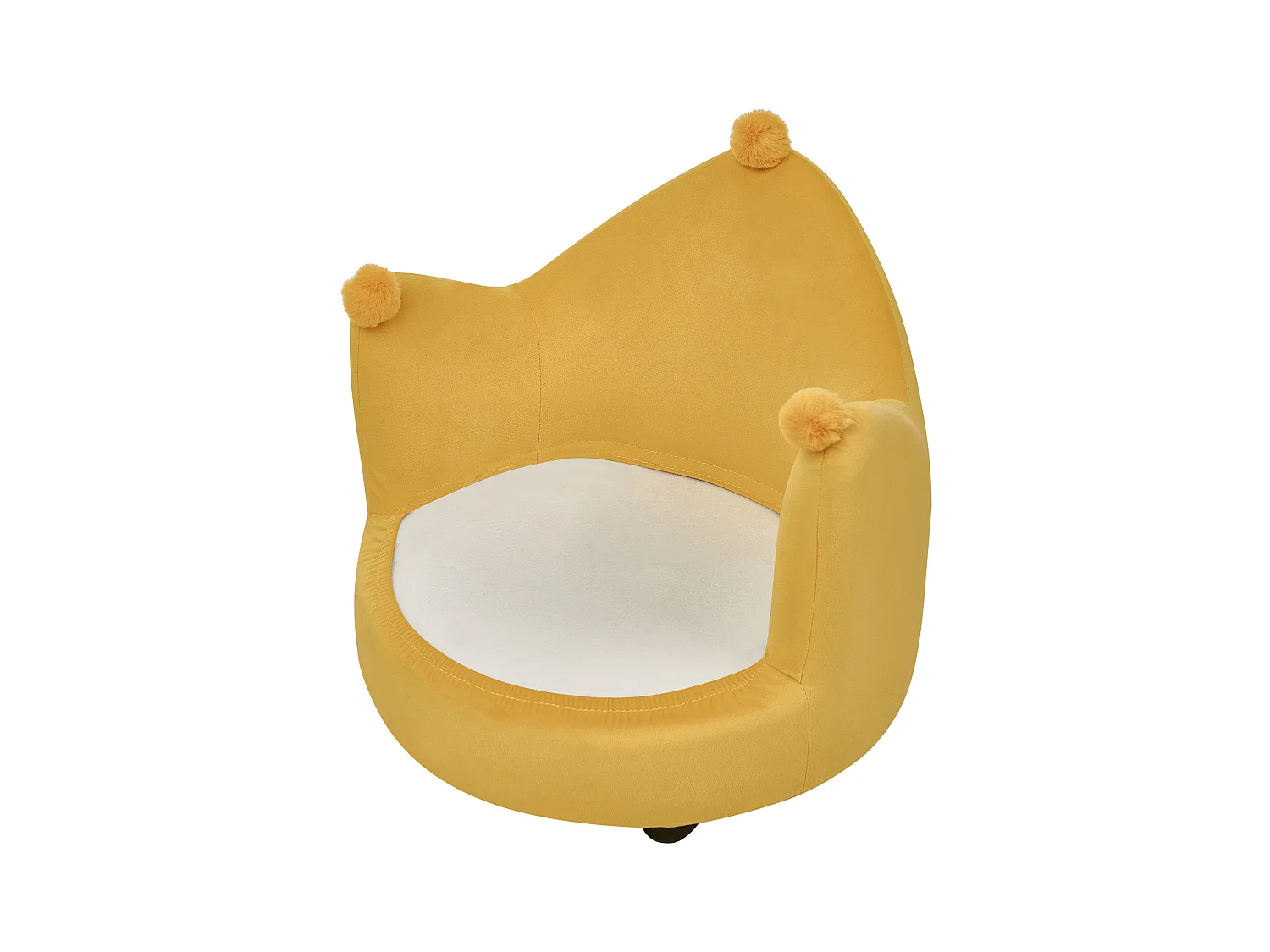 Sillón infantil corona de terciopelo amarillo VEGA