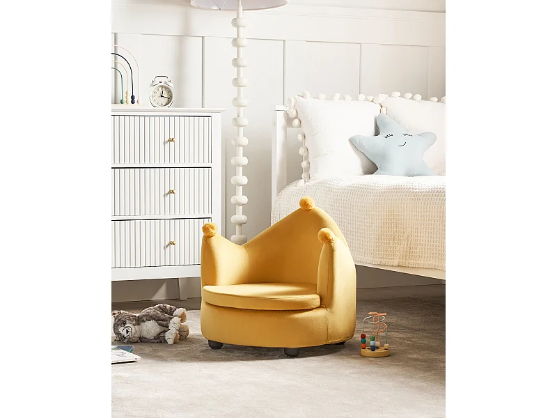 Chaise pour enfant Couronne VEGA Velours Jaune
