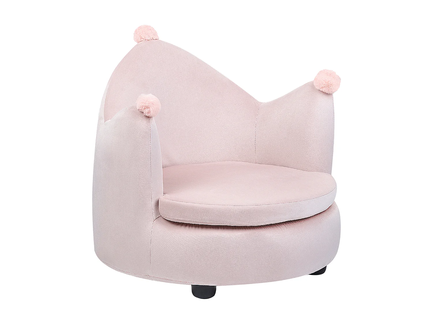 Fauteuil pour enfants Couronne VEGA Velours Rose pastel