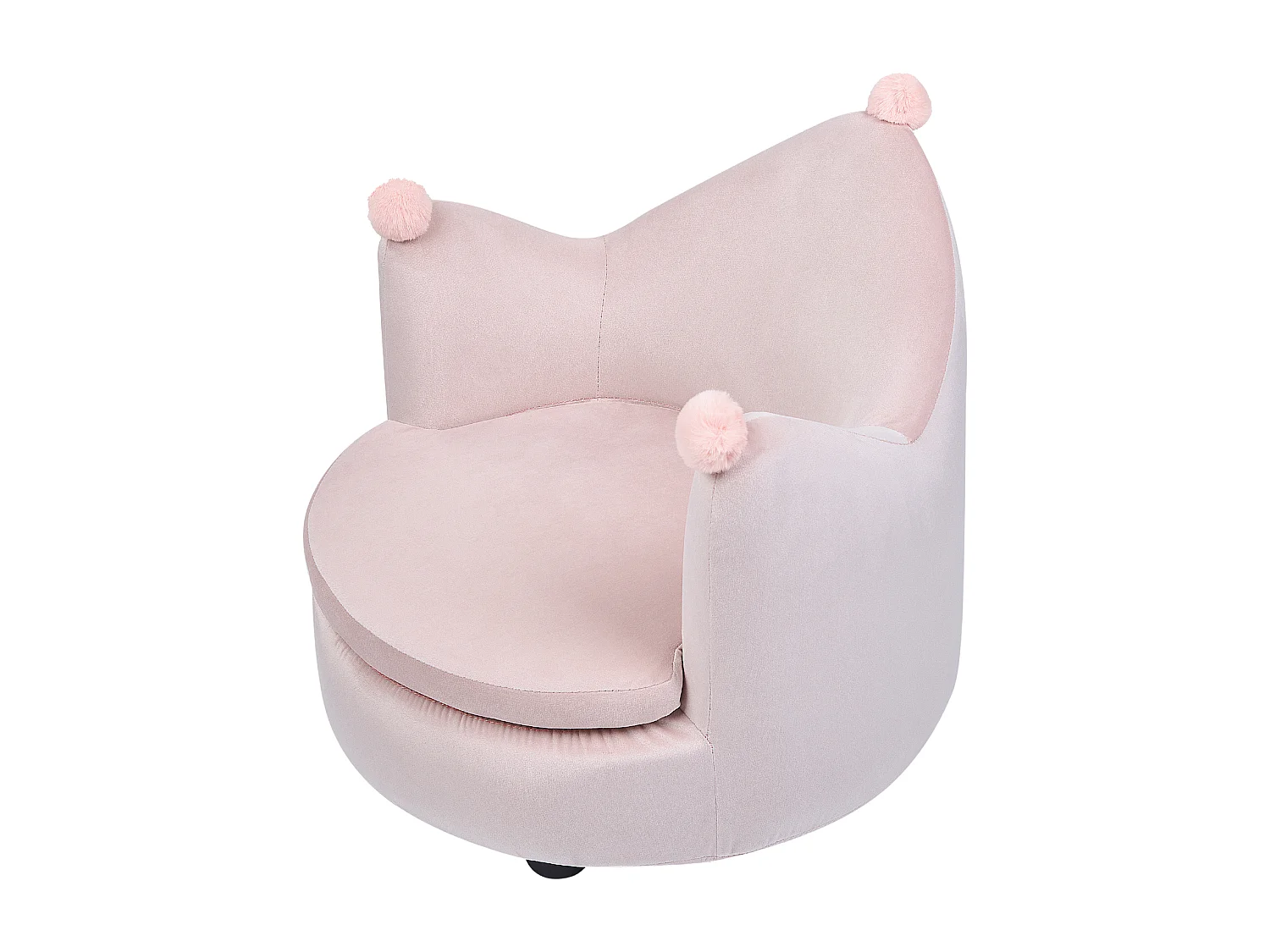 Fauteuil pour enfants Couronne VEGA Velours Rose pastel