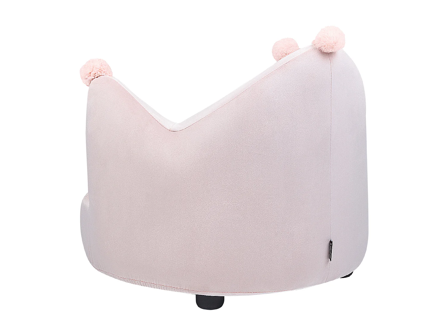 Kindersessel Samtstoff pastellrosa Kronenform VEGA