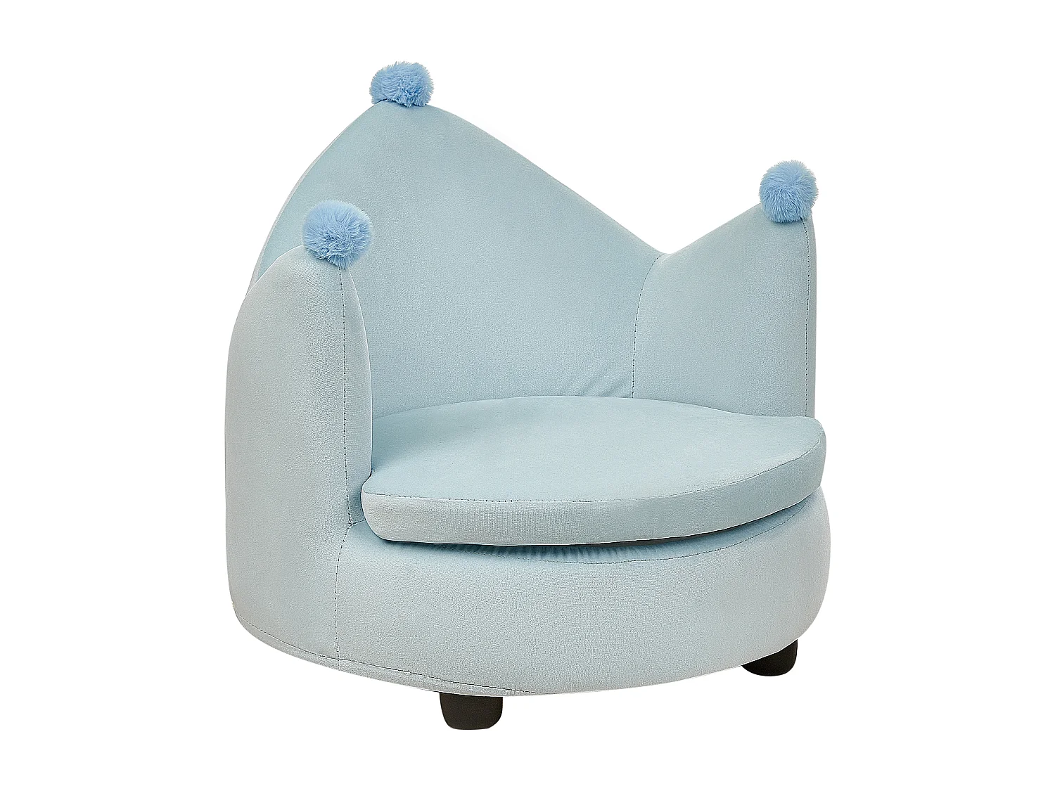 Chaise pour enfant Couronne VEGA Velours Bleu clair