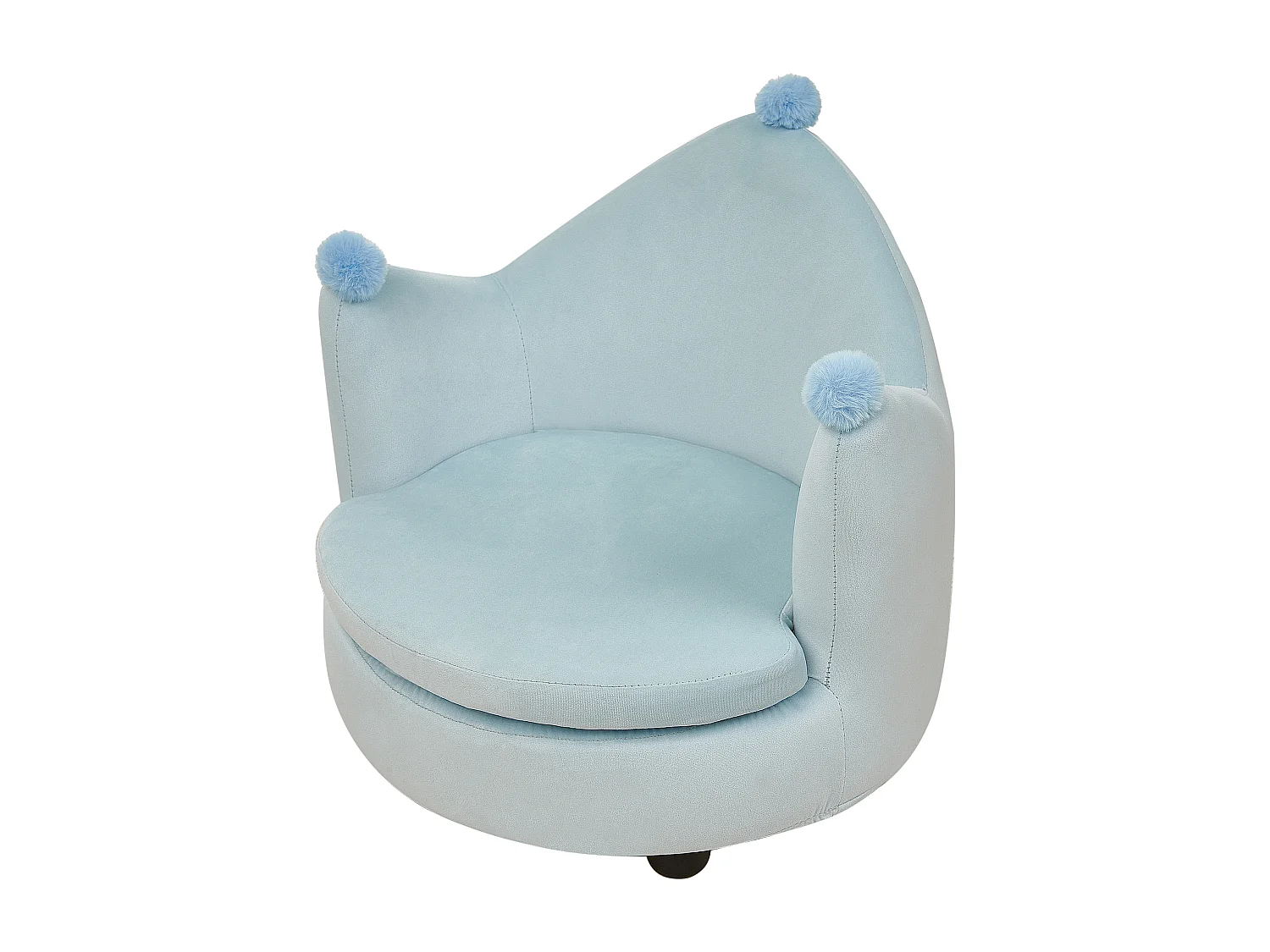 Chaise pour enfant Couronne VEGA Velours Bleu clair