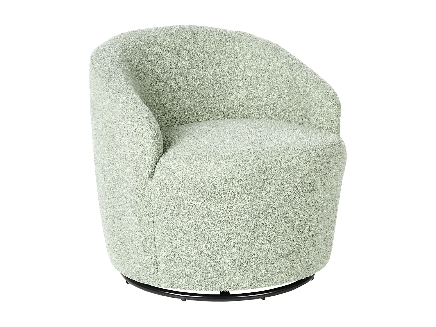 Fauteuil pivotant DAVIK Bouclé Vert clair