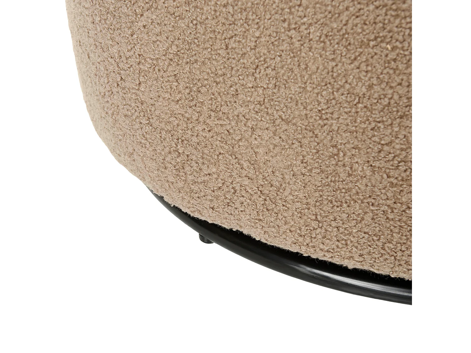 Drehsessel Bouclé beige 360° drehbar geschwungene Rückenlehne Retro Design Davik