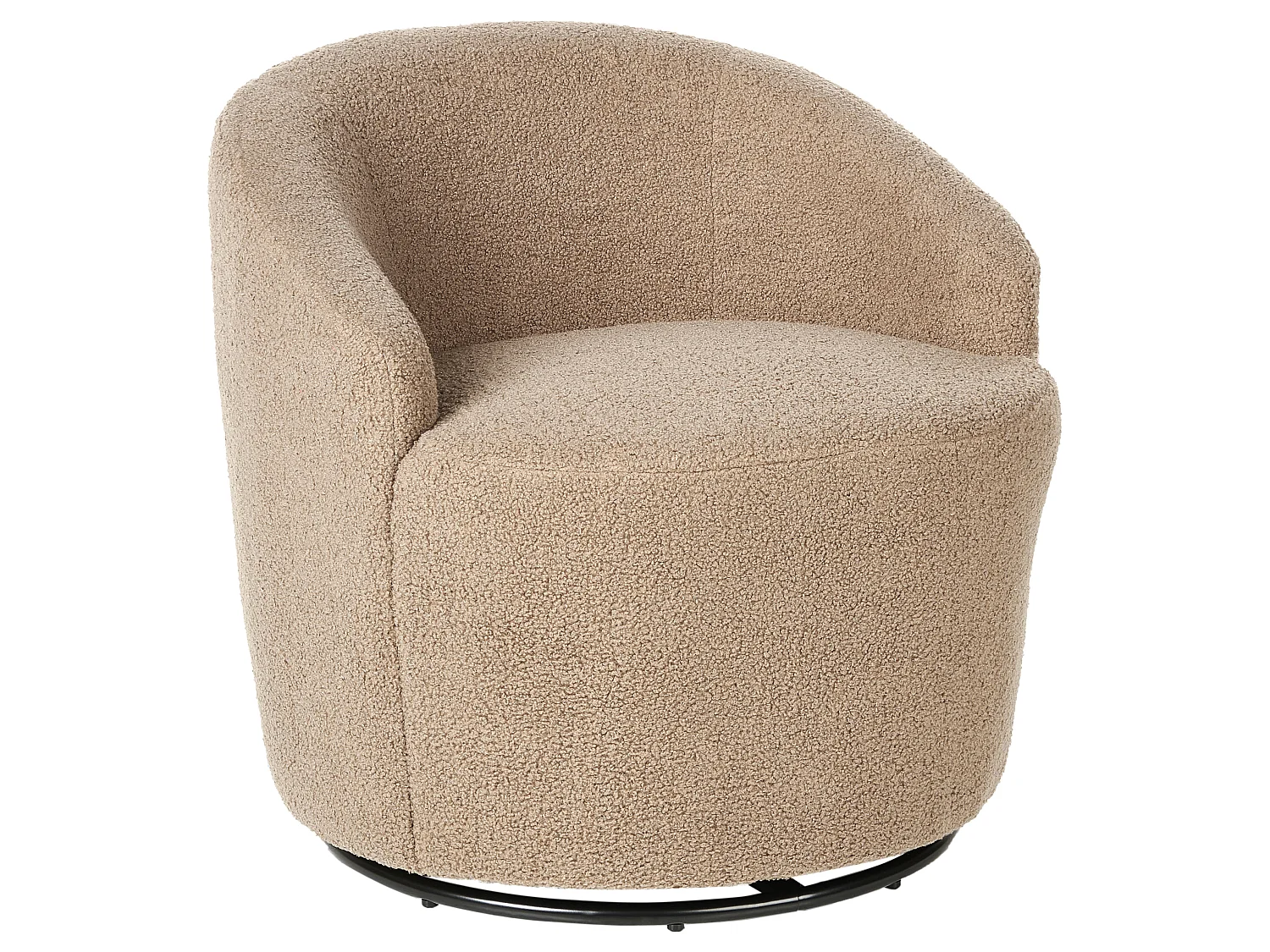 Fauteuil pivotant DAVIK Bouclé Taupe