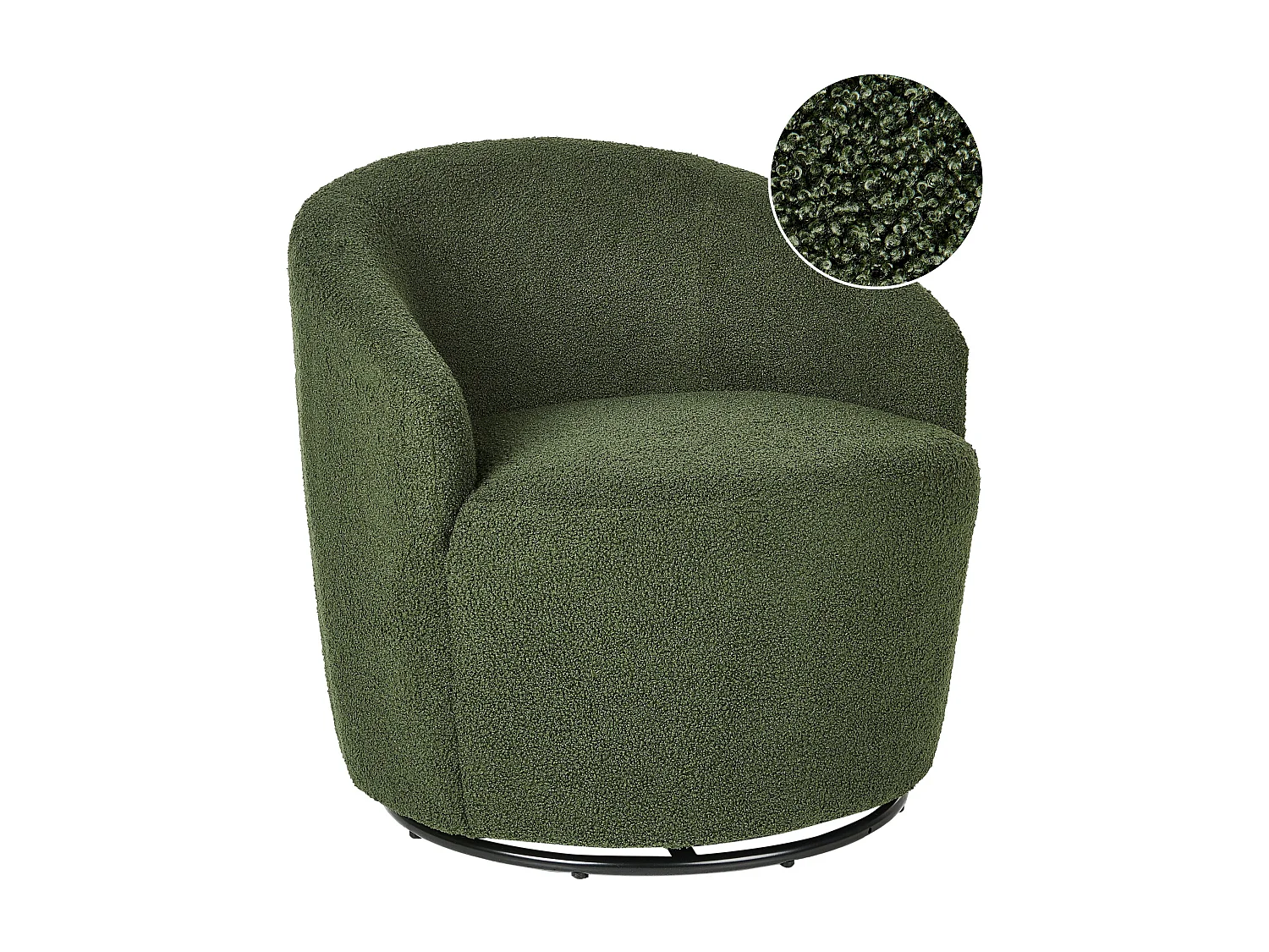 Fauteuil pivotant DAVIK Bouclé Vert foncé