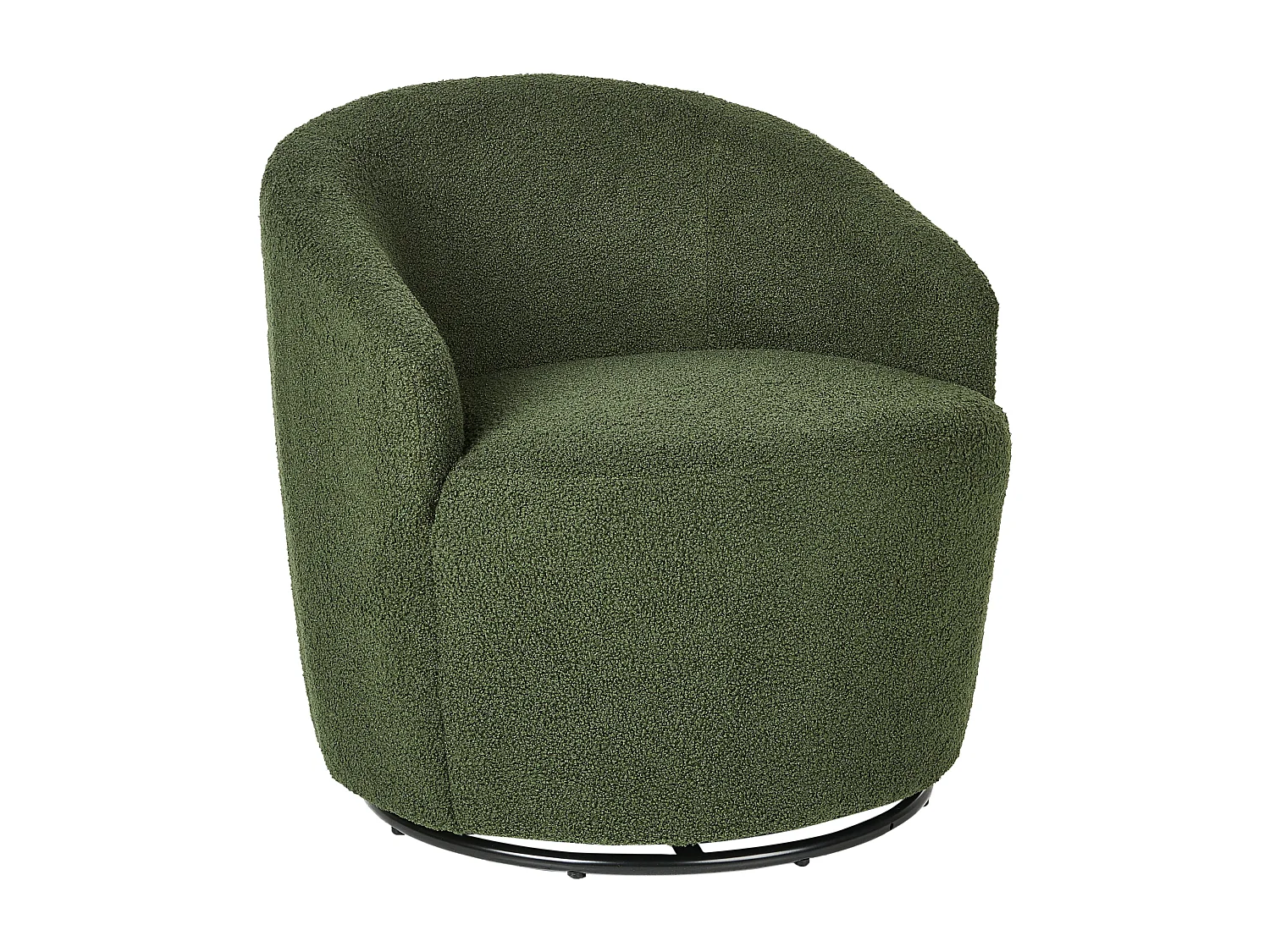 Fauteuil pivotant DAVIK Bouclé Vert foncé