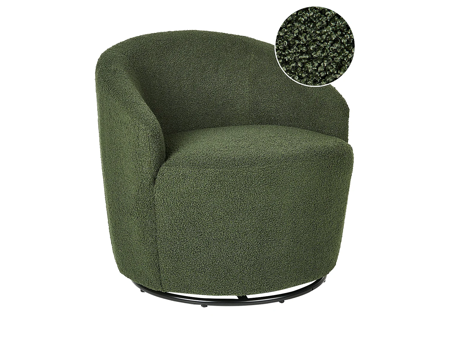 Draaifauteuil DAVIK Bouclé Donkergroen